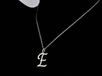 Hanger met natuurlijke diamanten in de letter e, excl. ketting - afbeelding 4 van  7