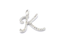 Hanger met natuurlijke diamanten in de letter k, excl. ketting - afbeelding 2 van  8