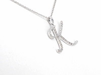 Hanger met natuurlijke diamanten in de letter k, excl. ketting - afbeelding 3 van  8