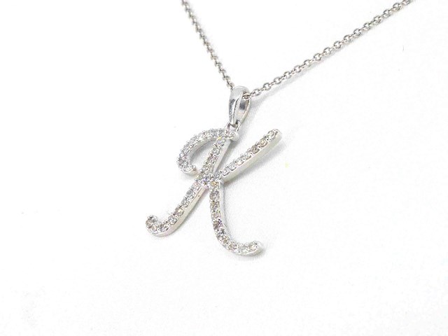 Hanger met natuurlijke diamanten in de letter k, excl. ketting - afbeelding 4 van  8