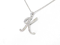 Hanger met natuurlijke diamanten in de letter k, excl. ketting - afbeelding 4 van  8