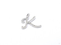 Hanger met natuurlijke diamanten in de letter k, excl. ketting - afbeelding 5 van  8