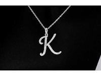 Hanger met natuurlijke diamanten letter k