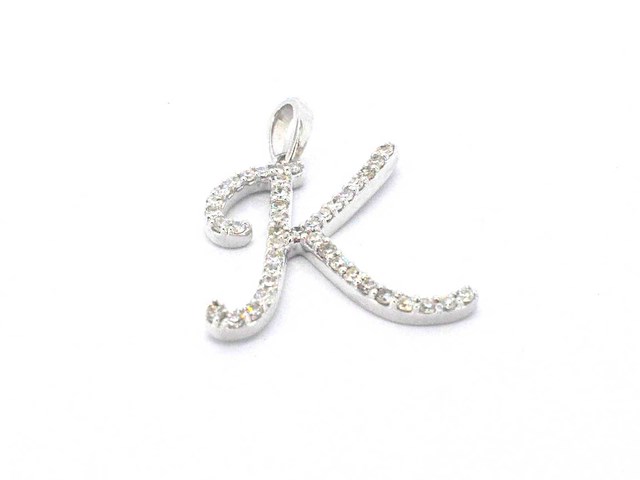 Hanger met natuurlijke diamanten letter k - afbeelding 2 van  7