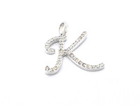 Hanger met natuurlijke diamanten letter k - afbeelding 2 van  7