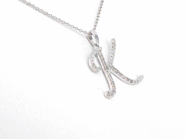 Hanger met natuurlijke diamanten letter k - afbeelding 4 van  7