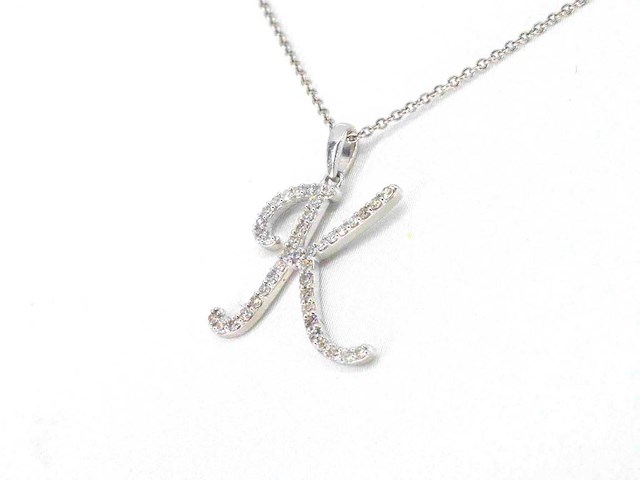Hanger met natuurlijke diamanten letter k - afbeelding 5 van  7