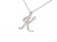 Hanger met natuurlijke diamanten letter k - afbeelding 5 van  7