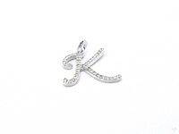 Hanger met natuurlijke diamanten letter k - afbeelding 6 van  7