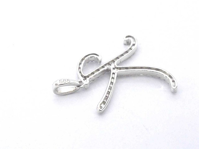 Hanger met natuurlijke diamanten letter k - afbeelding 7 van  7
