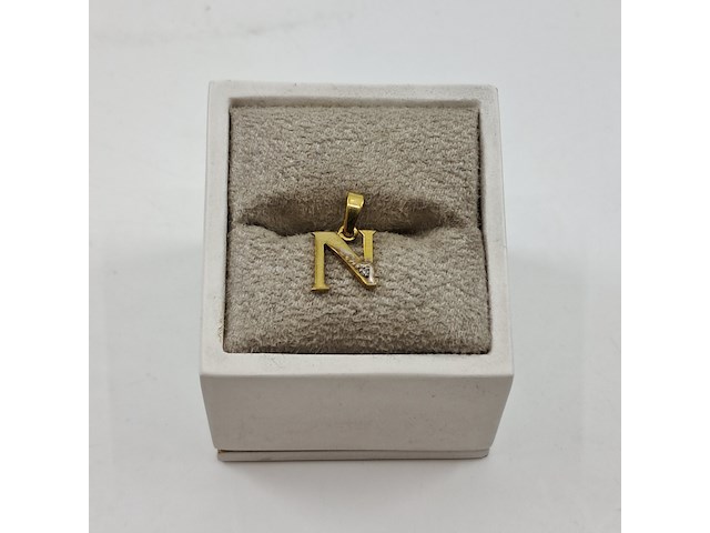 Hanger, n met diamant, double - afbeelding 1 van  6