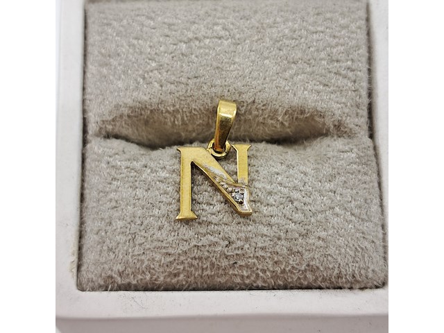 Hanger, n met diamant, double - afbeelding 2 van  6