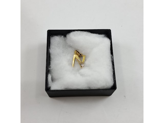 Hanger, n met diamant, double - afbeelding 5 van  6
