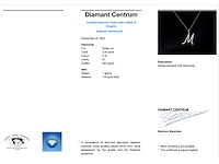Hanger natuurlijke diamanten letter m - afbeelding 3 van  5