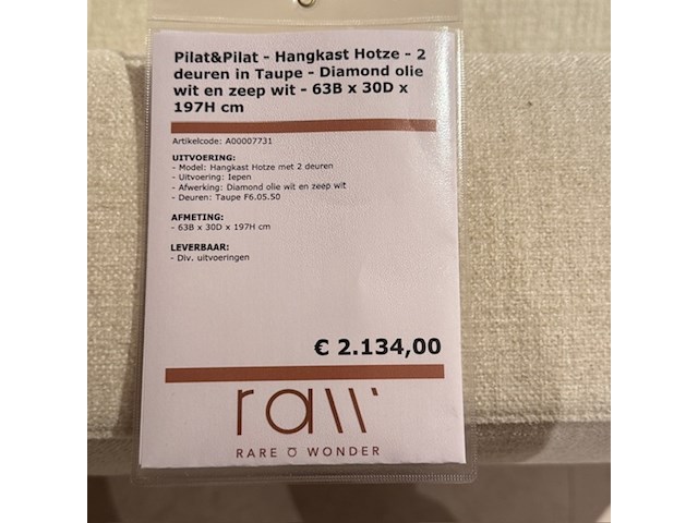 Hangkast pilat&pilat, hotze, taupe deuren - afbeelding 2 van  4