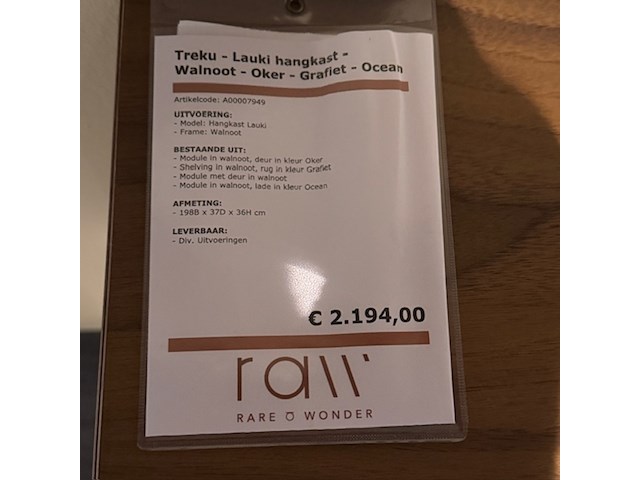 Hangkast treku, lauki, oker/grafiet - afbeelding 9 van  16