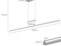 Hanglamp 150 cm breed | 2100 lumen, steinhauer, profilo 3318st, staal, 2026 - afbeelding 2 van  5