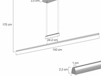 Hanglamp 150 cm breed 2100 lumen, steinhauer, profilo 3318st, staal, 2026 - afbeelding 3 van  5