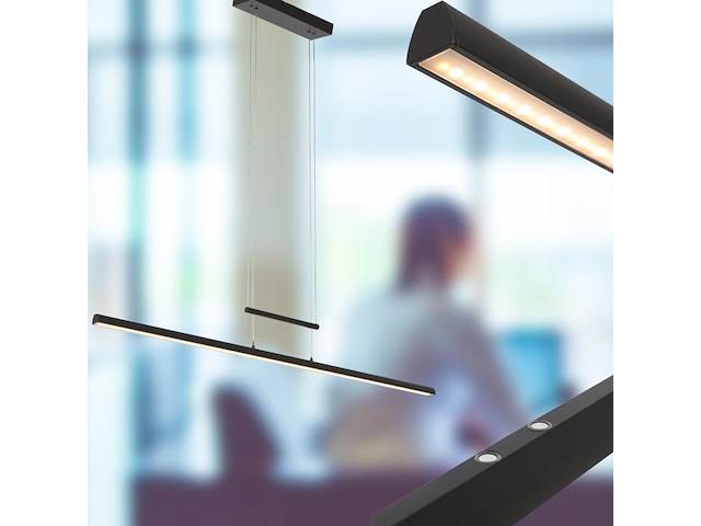 Hanglamp 150 cm breed | 2100 lumen, steinhauer, profilo 3318zw, zwart, 2026 - afbeelding 2 van  6