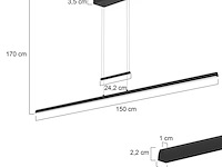 Hanglamp 150 cm breed | 2100 lumen, steinhauer, profilo 3318zw, zwart, 2026 - afbeelding 3 van  6