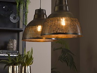 Hanglamp 2x 38diameter screed en brons antiek - afbeelding 1 van  3