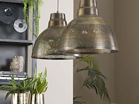 Hanglamp 2x 38diameter screed en brons antiek - afbeelding 3 van  3