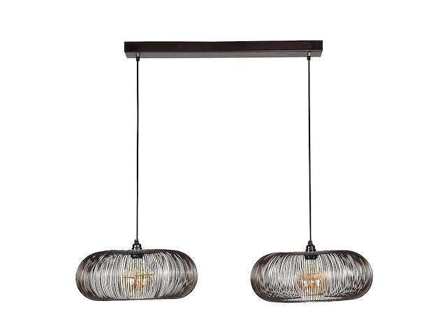 Hanglamp 2x diameter 43 disc coper twist, zwart - afbeelding 1 van  3