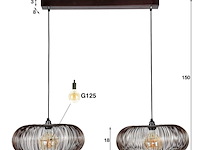 Hanglamp 2x diameter 43 disc coper twist, zwart - afbeelding 2 van  3