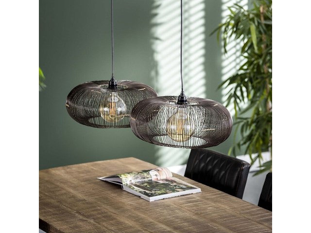 Hanglamp 2x diameter 43 disc coper twist, zwart - afbeelding 3 van  3