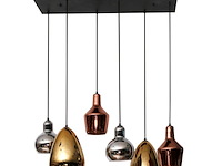 Hanglamp 3+3 mix glas tricolore artic, zwart - afbeelding 1 van  2