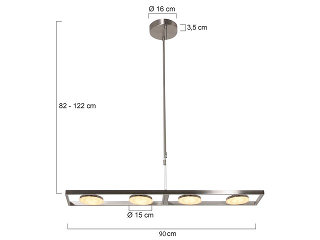Hanglamp 4000 lumen, steinhauer, soleil 3516st, staal, 2026 - afbeelding 3 van  5