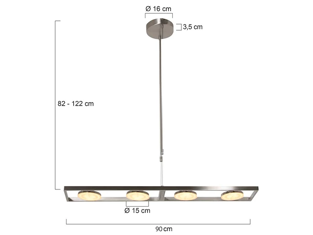 Hanglamp 4000 lumen, steinhauer, soleil 3516st, staal, 2026 - afbeelding 4 van  5