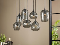 Hanglamp 4+3 hexagon mix en smoke grey glass - afbeelding 3 van  3