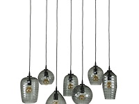 Hanglamp 4+3 hexagon mix en smoke grey glass - afbeelding 1 van  3