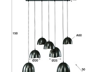 Hanglamp 4+3l mirror, zwart nikkel - afbeelding 2 van  3