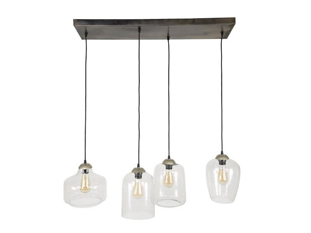 Hanglamp 4l mix xl clear oud silver - afbeelding 3 van  3