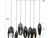 Hanglamp 7 open oog dubllen en oud zilver - afbeelding 2 van  3