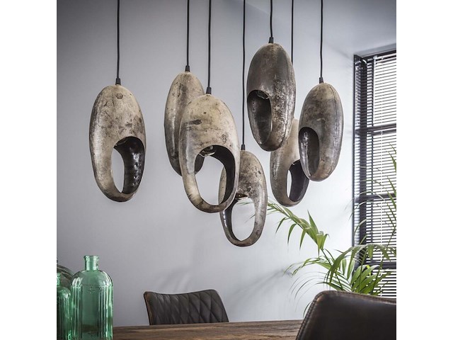 Hanglamp 7 open oog dubllen en oud zilver - afbeelding 3 van  3