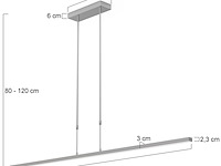 Hanglamp bande 150 cm steinhauer, 3320st, staal, grijs, bouwjaar 2025, nieuw in doos - afbeelding 3 van  5