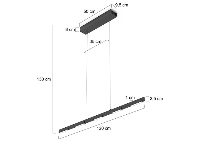 Hanglamp bloc 120cm, steinhauer, 3296zw, zwart, 2025 - afbeelding 9 van  11