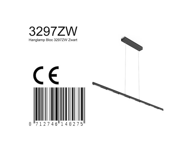 Hanglamp bloc 170cm, steinhauer, 3297zw, zwart, 2025 - afbeelding 5 van  15