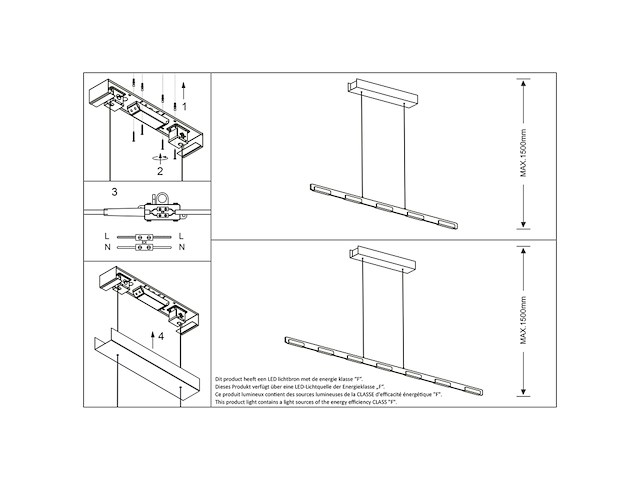 Hanglamp bloc 170cm, steinhauer, 3297zw, zwart, 2025 - afbeelding 4 van  13