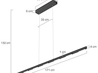 Hanglamp bloc 170cm zwart, steinhauer, 3297zw, zwart, 2025 - afbeelding 6 van  15
