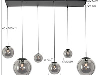 Hanglamp bollique steinhauer, 3499zw, zwart, smoke, bouwjaar 2025, nieuw in doos - afbeelding 3 van  7