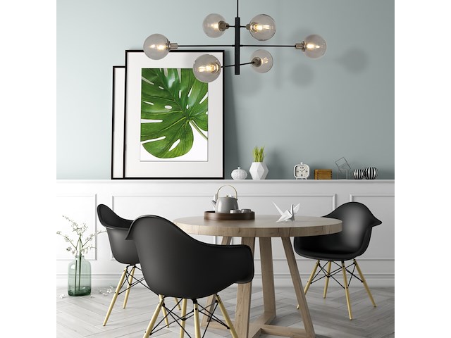 Hanglamp constellation steinhauer, 2709zw, zwart, smoke, nieuw in doos - afbeelding 2 van  7