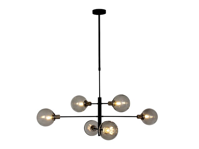 Hanglamp constellation steinhauer, 2709zw, zwart, smoke, nieuw in doos - afbeelding 2 van  7