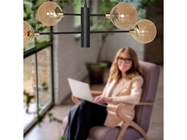 Hanglamp constellation steinhauer, 3805me, zwart, amber, bouwjaar 2025, nieuw in doos - afbeelding 2 van  9