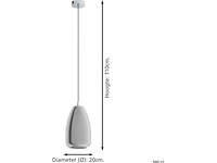 Hanglamp, eglo, alobrase, chroom - afbeelding 3 van  3