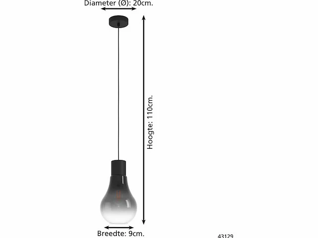 Hanglamp eglo, chasely, zwart - afbeelding 3 van  3