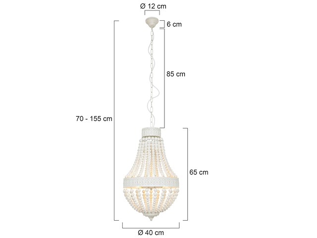 Hanglamp ella mexlite, 10191w, wit, nieuw in doos - afbeelding 8 van  8